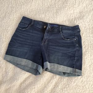 Cuffed Denim Shorts